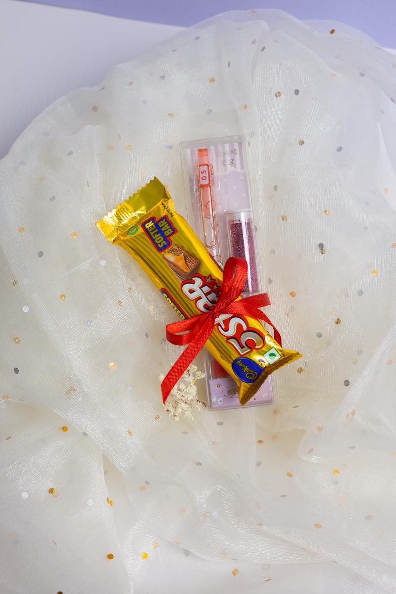 Sparkle Gift Pack – Glitter Pen & Chocolate Treat for Kids