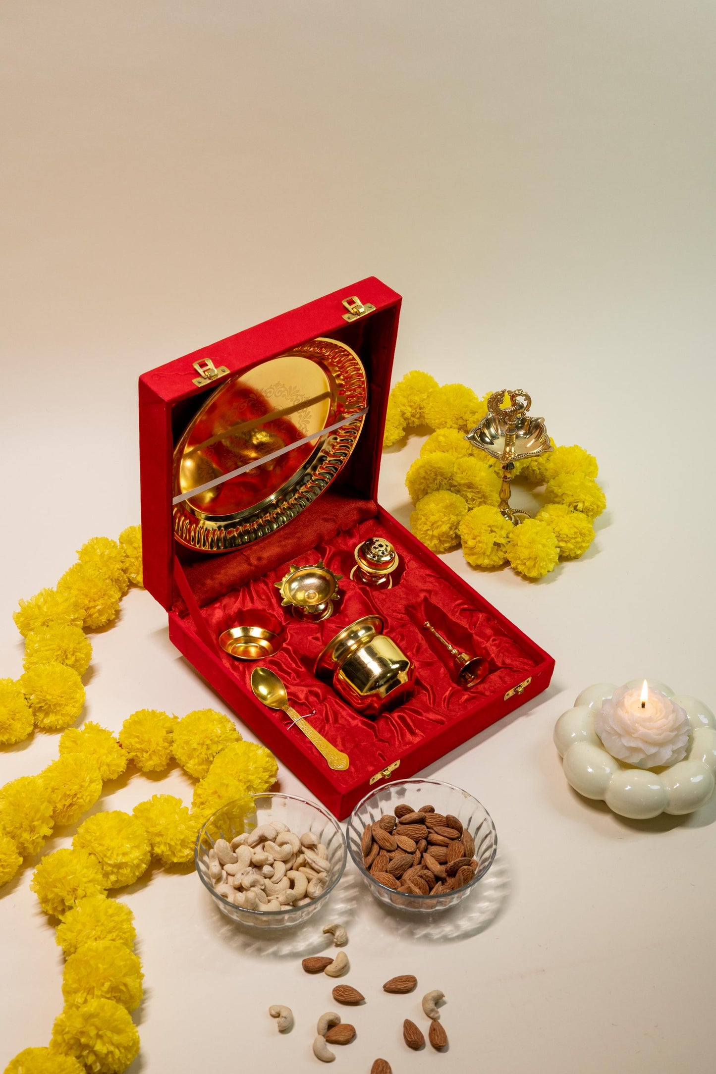 Treasure of Traditions Velvet Pooja Set