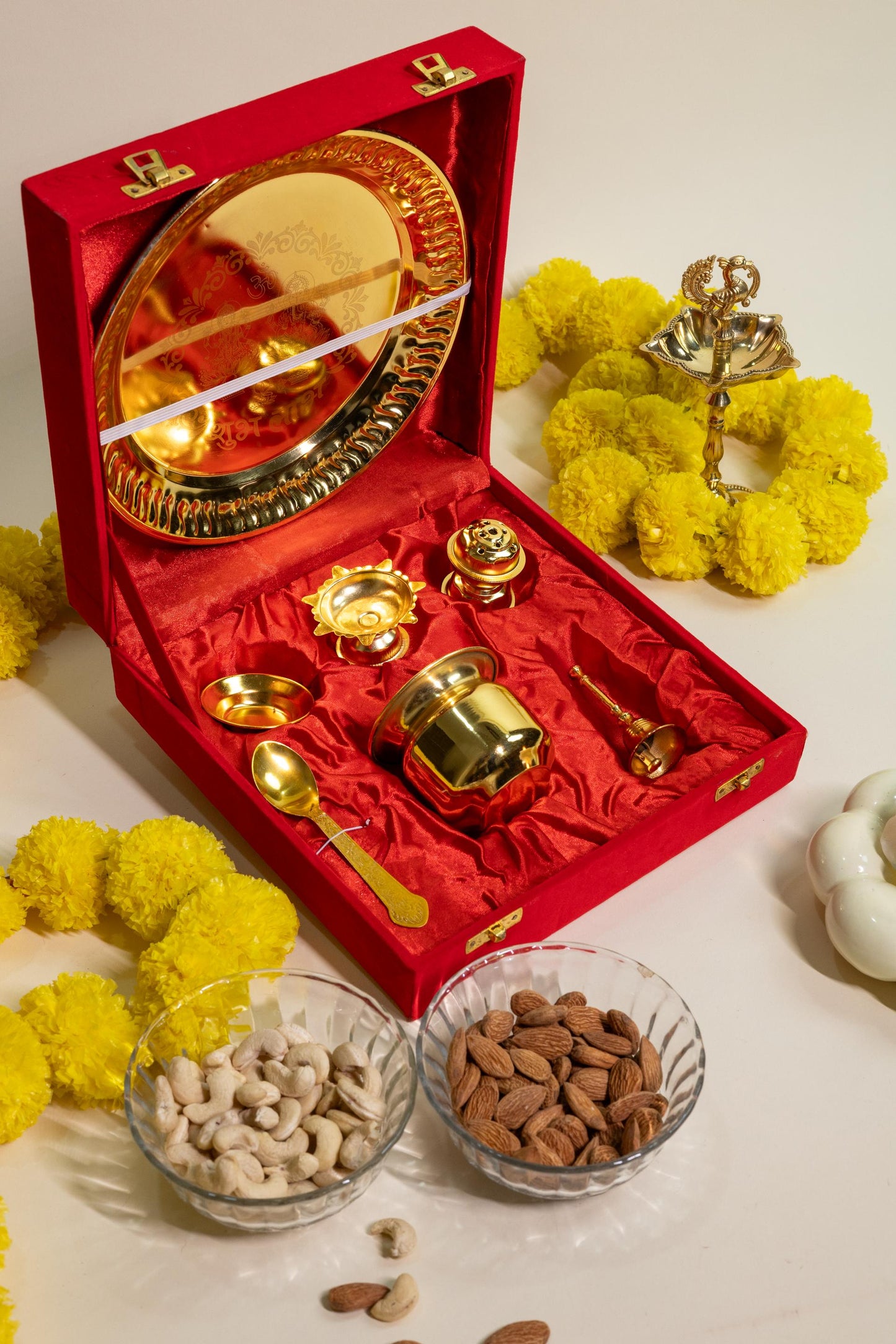 Treasure of Traditions Velvet Pooja Set