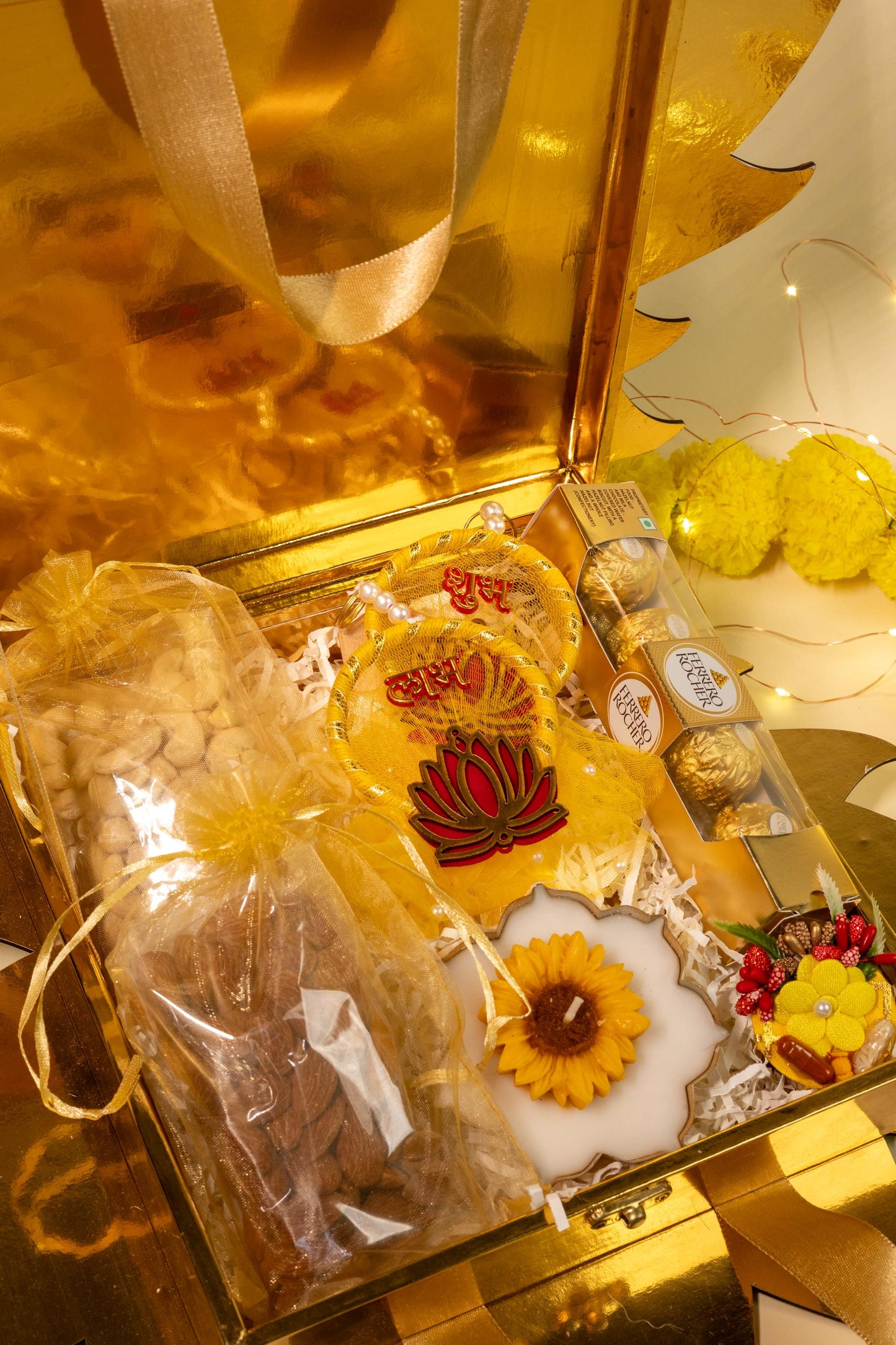 Tyohaar Treats Hamper with Dry Fruits, Chocolates, and Festive Decor