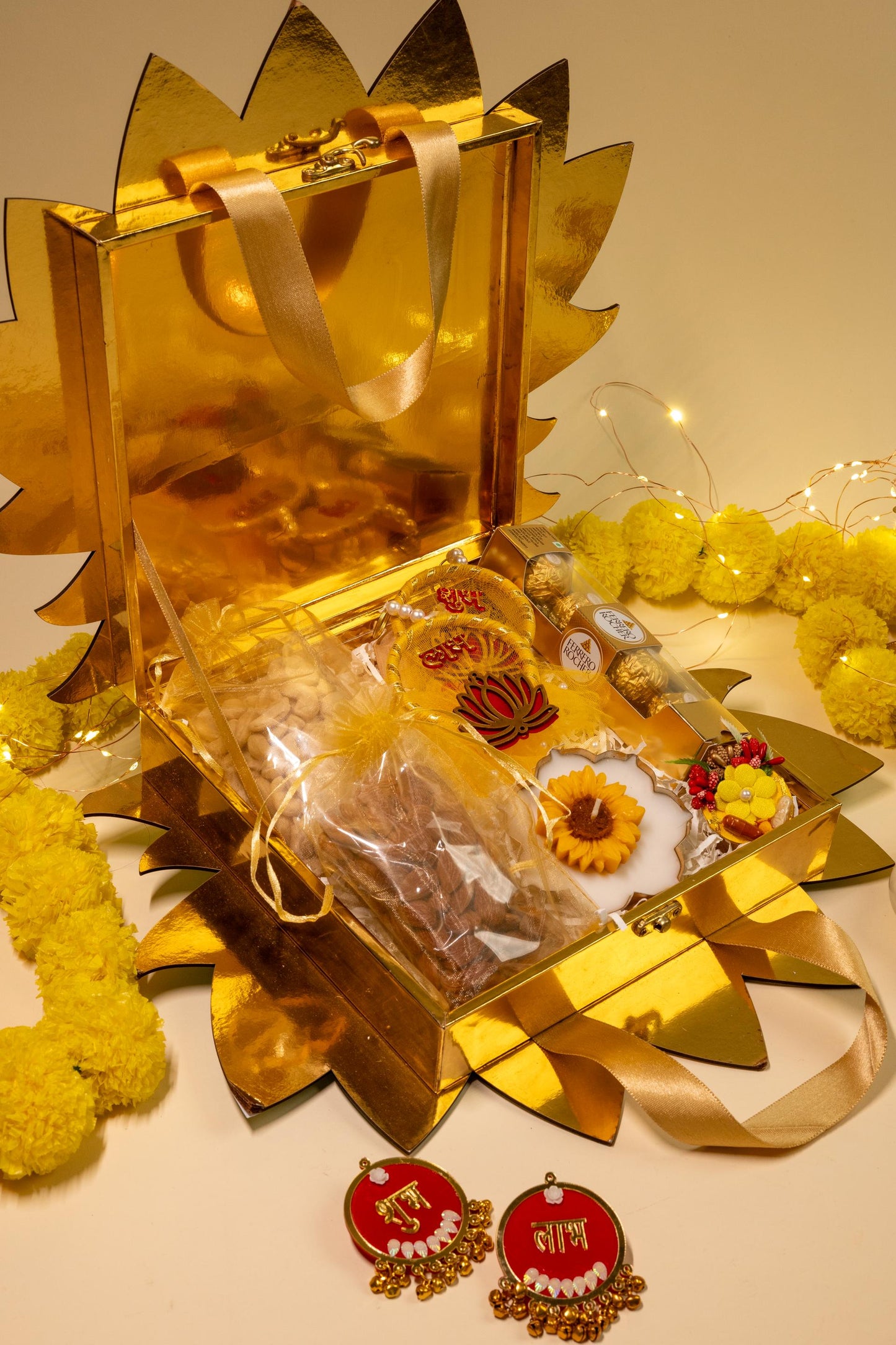 Tyohaar Treats Hamper with Dry Fruits, Chocolates, and Festive Decor