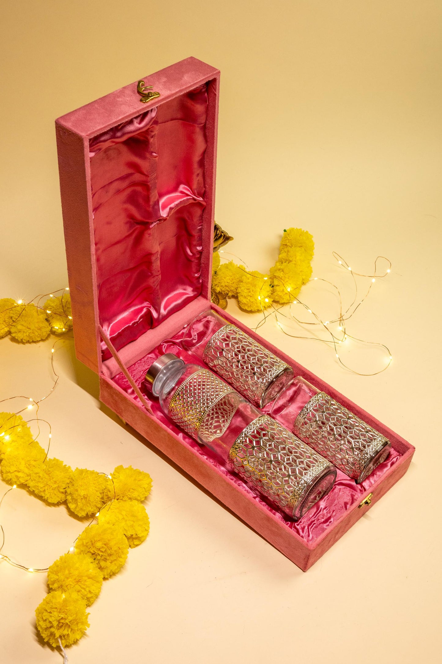 Meenakari Glass Bottle Set for Elegant Gifting and Home Décor