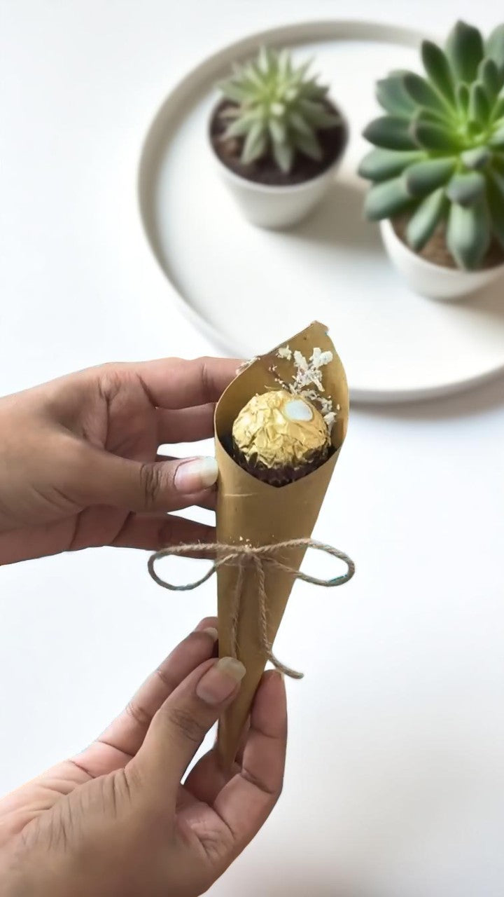 Ferrero Rocher Cone Wedding Return Favor – Elegant Sweet Gift