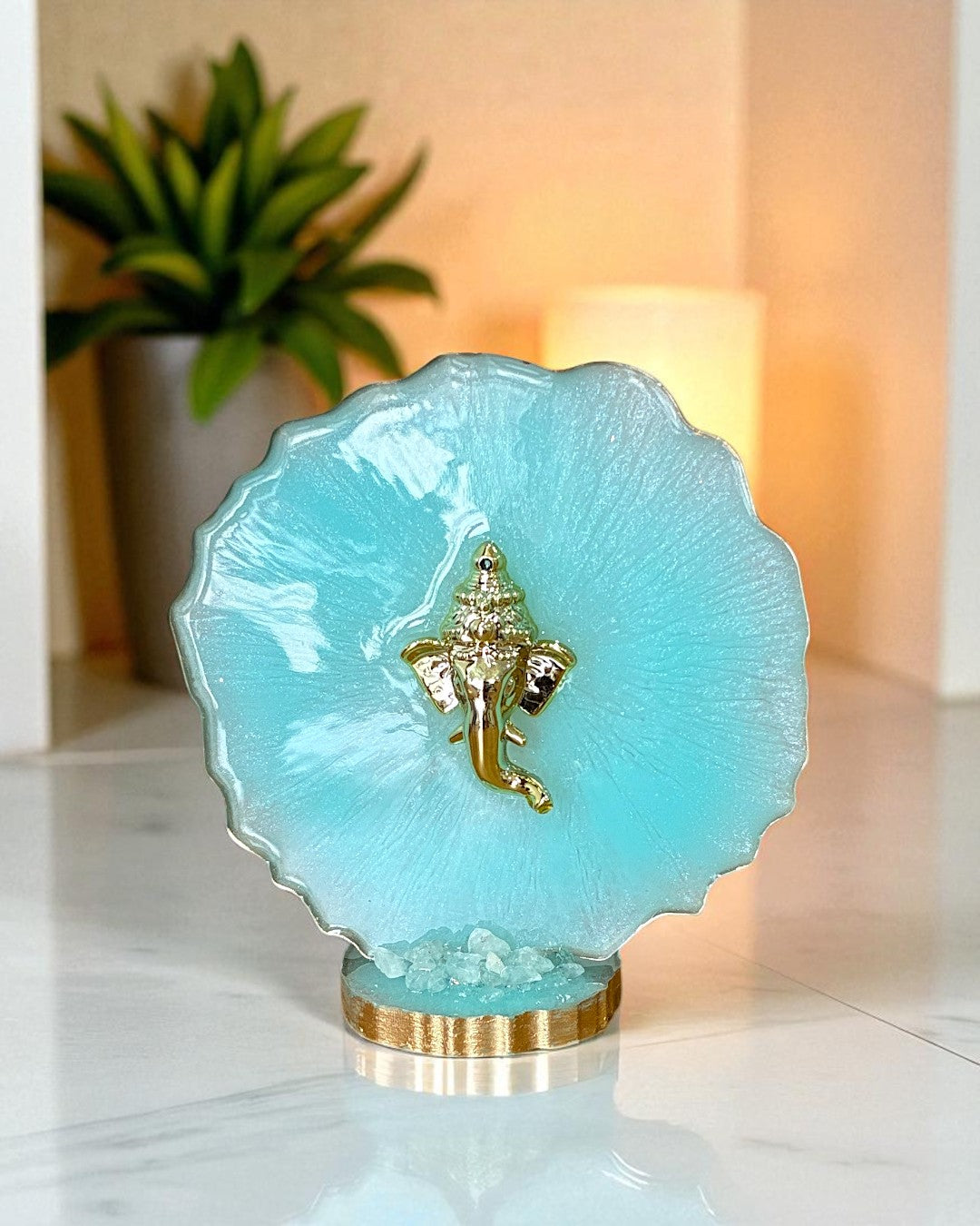 Divine Presence Resin Ganesh Decor Favor – Spiritual Blessing Gift