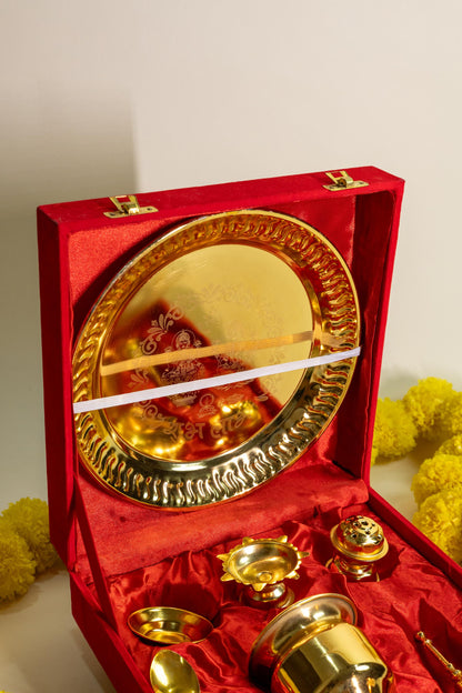 Treasure of Traditions Velvet Pooja Set