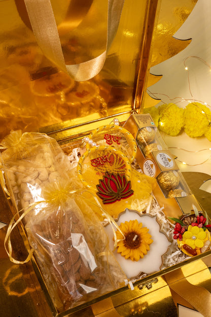 Tyohaar Treats Hamper with Dry Fruits, Chocolates, and Festive Decor