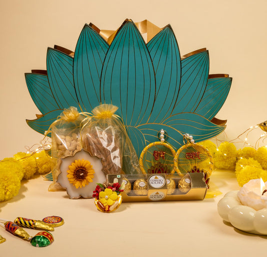 Tyohaar Treats Hamper with Dry Fruits, Chocolates, and Festive Decor