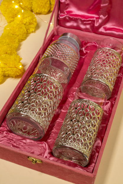 Meenakari Glass Bottle Set for Elegant Gifting and Home Décor