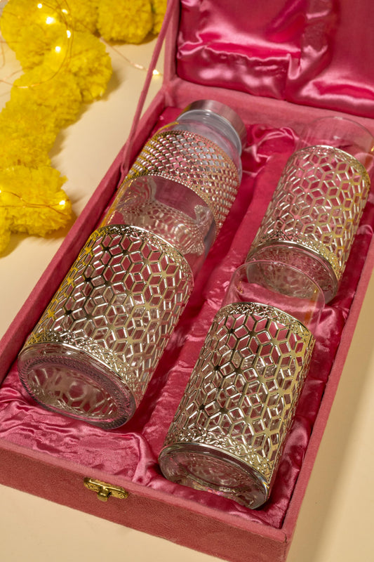 Meenakari Glass Bottle Set for Elegant Gifting and Home Décor