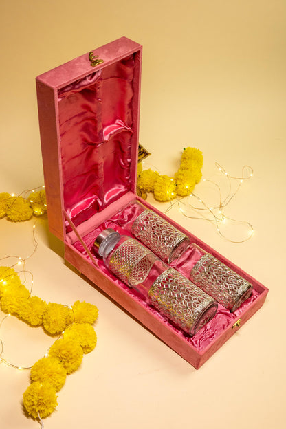 Meenakari Glass Bottle Set for Elegant Gifting and Home Décor
