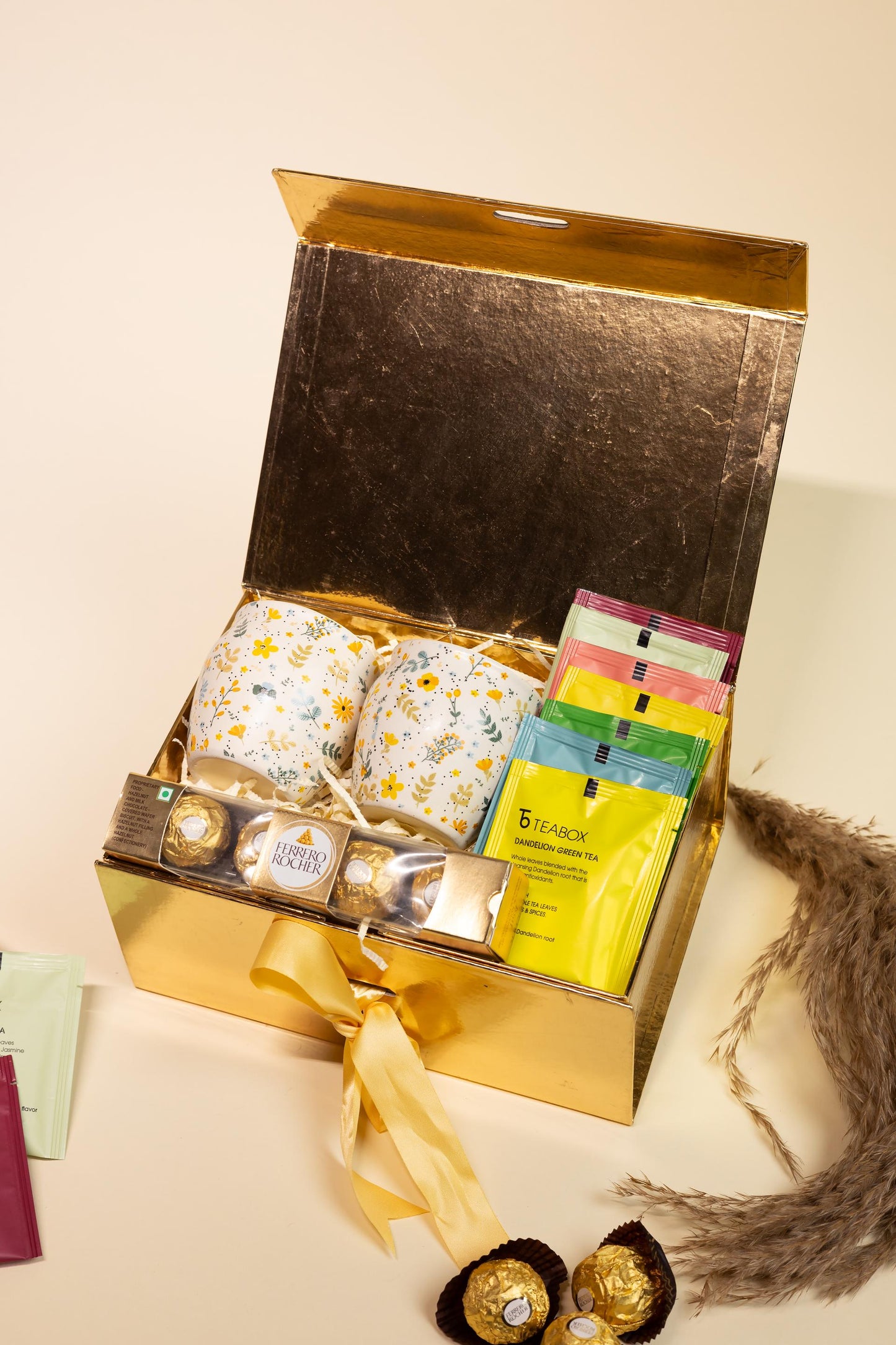 Tea Lite Box Gift – Premium Tea & Chocolate Hamper Set