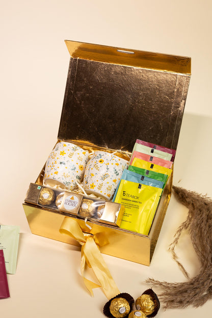 Tea Lite Box Gift – Premium Tea & Chocolate Hamper Set