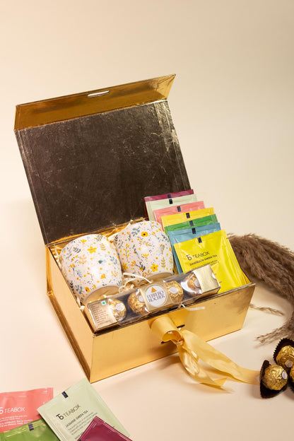 Tea Lite Box Gift – Premium Tea & Chocolate Hamper Set
