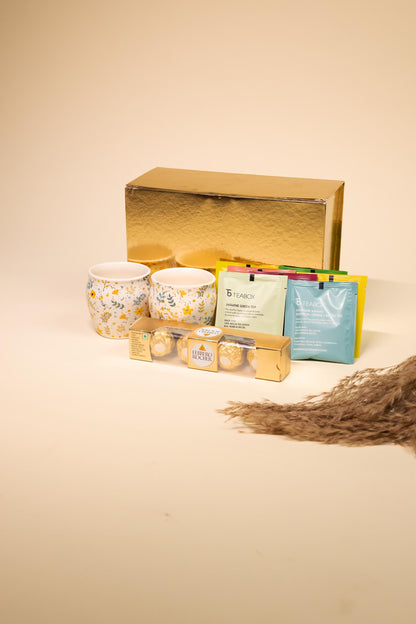 Tea Lite Box Gift – Premium Tea & Chocolate Hamper Set
