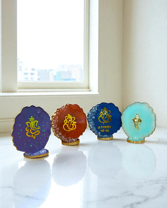 Divine Presence Resin Ganesh Decor Favor – Spiritual Blessing Gift